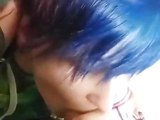 Blue Haired Emo Twink Boy