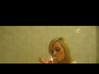 Amateur Smoking About Bathtube