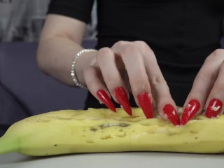 Long In Flames Nails With The Addition Of Banana